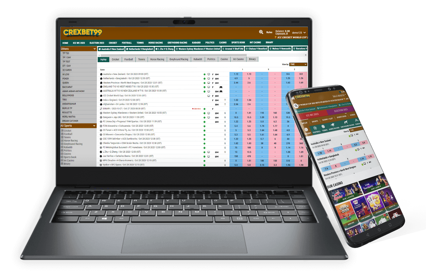 Crexbet99 Desktop + Mob Mockup