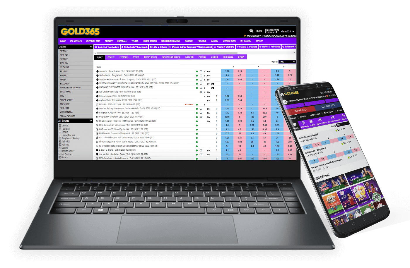 gold365 Desktop + Mob Mockup